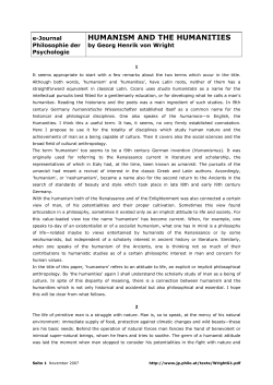 humanism and the humanities - e