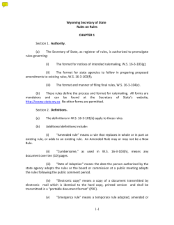 (a) The Secretary of State, as registrar of rules