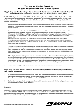 Test and Verification Report on Gripple Hang