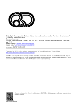 Nijinsky`s Choreographic Method: Visual Sources from Roerich for