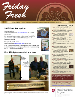 January 20, 2017 2017 Plant Sale update First TTGG photos&mdash;birds