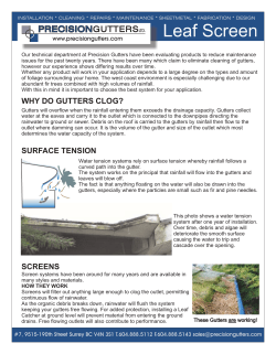 SURFACE TENSION SCREENS WHY DO GUTTERS CLOG?
