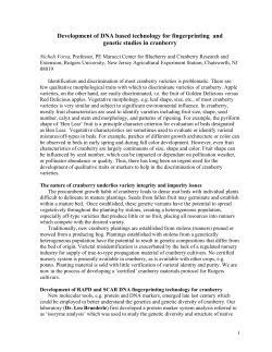 Development of DNA Based Technology for Fingerprinting and