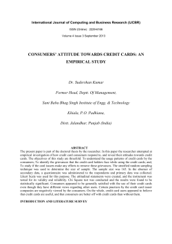 consumers` attitude towards credit cards: an empirical study