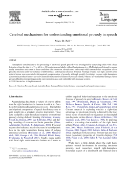 Cerebral mechanisms for understanding emotional prosody in speech