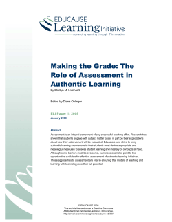Making the Grade: The Role of Assessment in Authentic