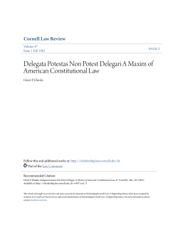 Delegata Potestas Non Potest Delegari A Maxim of American