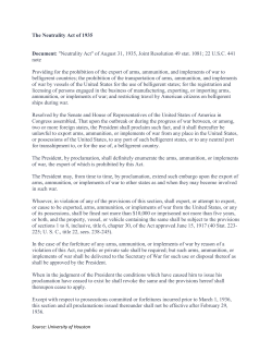The Neutrality Act of 1935 Document: "Neutrality Act" of August 31