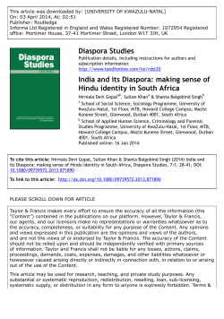 India and its Diaspora: making sense of Hindu identity in South Africa
