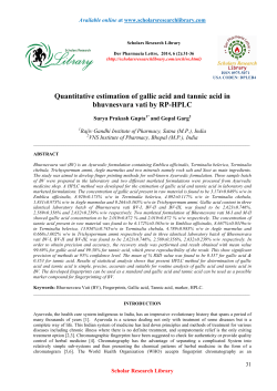 Quantitative estimation of gallic acid and tannic acid in bhuvnesvara