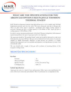 what are the specifications for the argon gas