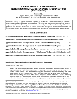 A BRIEF GUIDE TO REPRESENTING NONCITIZEN CRIMINAL