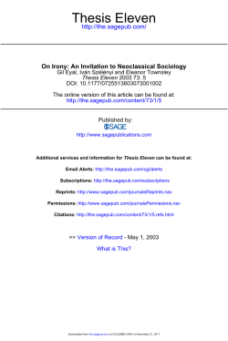 Thesis Eleven - Columbia sociology