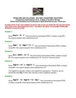 Solving Logarithmic Equations