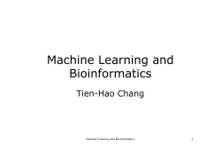 Machine Learning and Bioinformatics