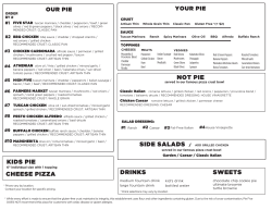not pie sweets drinks kids pie cheese pizza