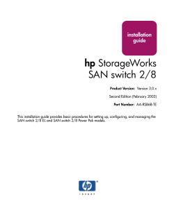 hp StorageWorks SAN Switch 2/8 Installation Guide