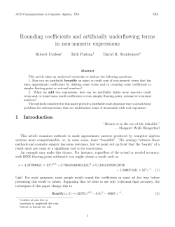 Rounding coefficients and artificially underflowing terms in non
