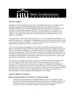 Title IX Information - Hope International University