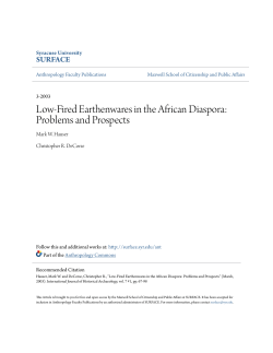 Low-Fired Earthenwares in the African Diaspora