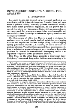 Interagency Conflict: A Model for Analysis