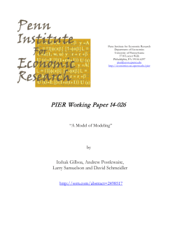 A Model of Modeling - Penn Economics