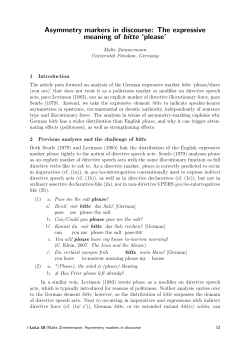 Asymmetry markers in discourse: The expressive meaning of bitte