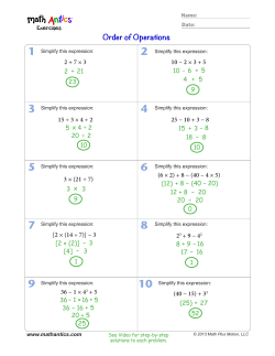 Order of Operations