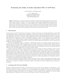 Evaluating the utility of media–dependent FEC in VoIP flows