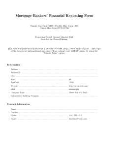 Mortgage Bankers` Financial Reporting Form