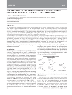 THE BIOSYNTHETIC ORIGIN OF GERMINATION STIMULANTS