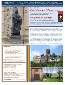 Germany Tour Flyer - The Lutheran Church of Our Savior