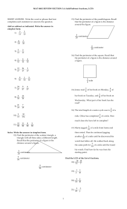 MAT 0002 REVIEW SECTION 3.4 (Add/Subtract fractions, LCD