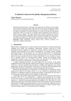 Evaluation Framework for Quality Management Software