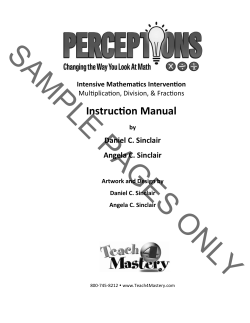 Sample Perceptions Blue Instruction Manual and