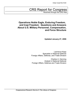 Operations Noble Eagle, Enduring Freedom, and Iraqi Freedom