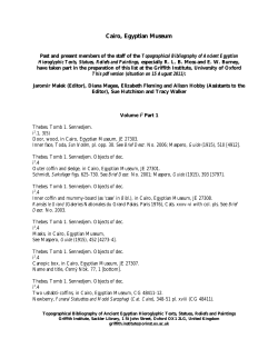 The Egyptian Museum, Cairo - The Griffith Institute