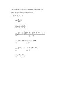 1. Differentiate the following functions with respect to x.