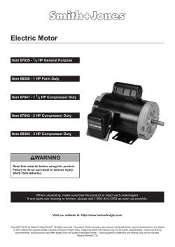 Electric Motor - Harbor Freight Tools