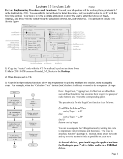 In-class Lab Exercise Description