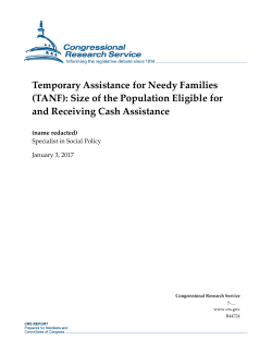 Temporary Assistance for Needy Families (TANF): Size of the