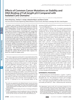 Effects of Common Cancer Mutations on Stability