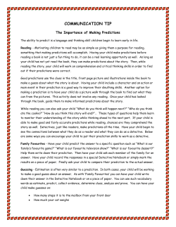 Importance of predicting