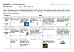 Raging Rivers &ndash; Y3/4 Homework Grid
