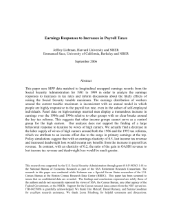Earnings Responses to Increases in Payroll Taxes