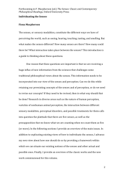 Individuating the Senses final introduction version as per the revied