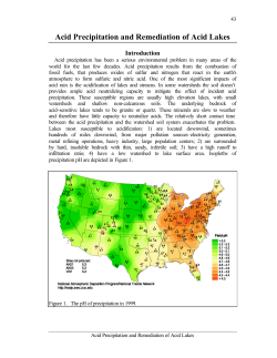 Acid Precipitation and Remediation of Acid Lakes