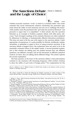 The Sanctions Debate and the Logic of Choice