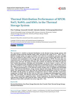 NaCl, NaNO3 and KNO3 in the Thermal Storage System