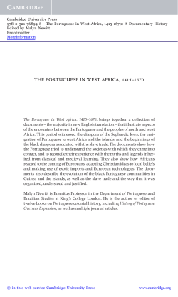 the portuguese in west africa, 1415–1670